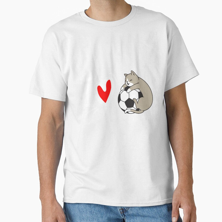 Love soccer and cats by Mateusz Majcherek - Adult & Kids T-Shirts, Sweatshirts & Hoodies apparel design preview 1
