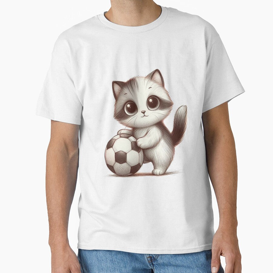 Cat Playing For Football by VANWANSHOP - Adult & Kids T-Shirts, Sweatshirts & Hoodies apparel design preview 1