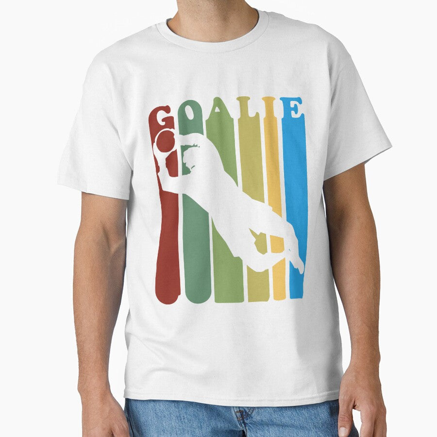 Retro 1970s Style Soccer Goalie Silhouette Sport by - Adult & Kids T-Shirts, Sweatshirts & Hoodies apparel design preview 1