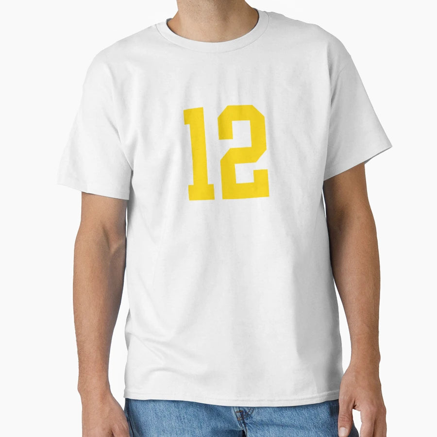 Bold Yellow Sports Number 12 T-Shirt - Unique Graphic Unisex - T-Shirt, Sweatshirt, Hoodie