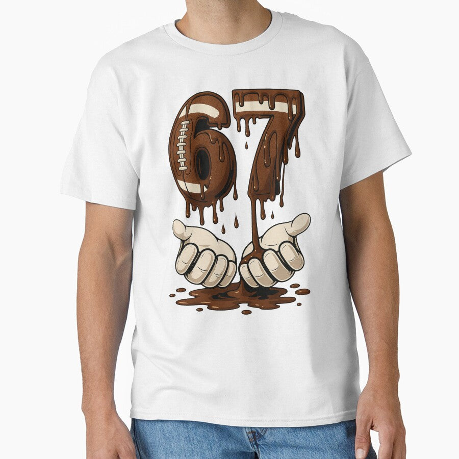 Football 67 Six Seven Meme Funny Drip American Gen - Adult & Kids T-Shirts, Sweatshirts & Hoodies apparel design preview 1