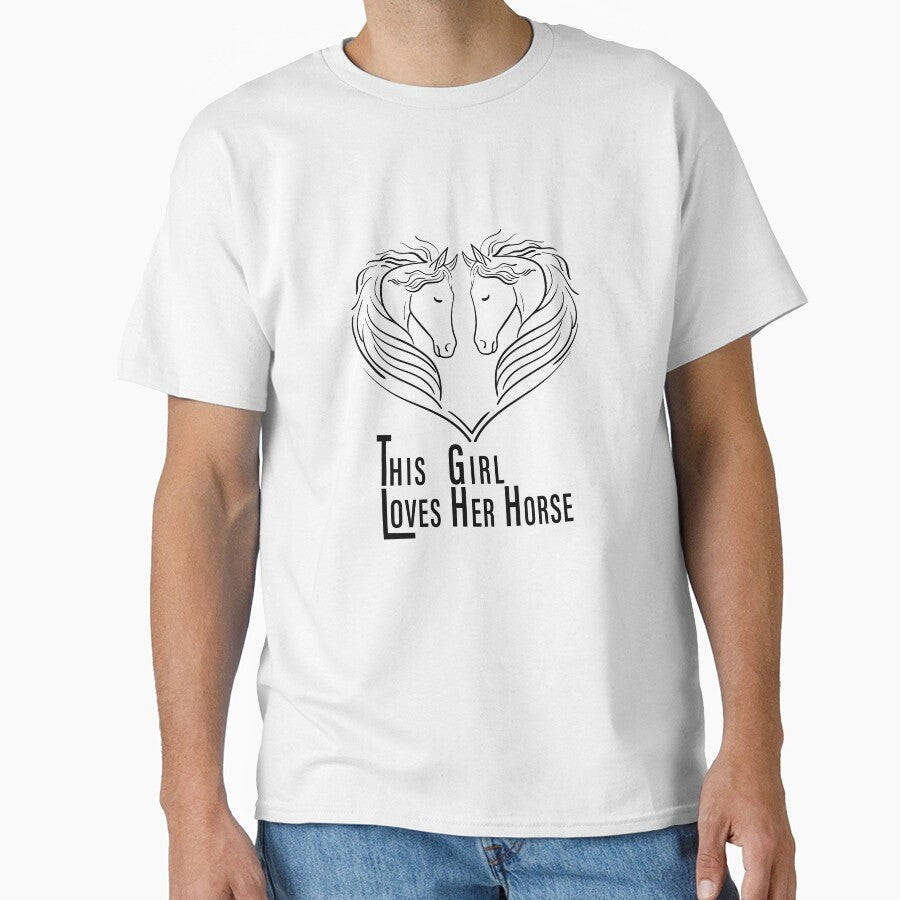 This Girl Loves Her Horse by GACreative63 - Adult & Kids T-Shirts, Sweatshirts & Hoodies apparel design preview 1