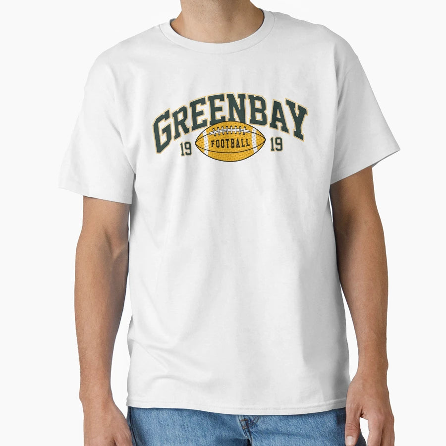 Green Bay Football Varsity T-Shirt - Aesthetic Graphic Unisex - T-Shirt, Sweatshirt, Hoodie