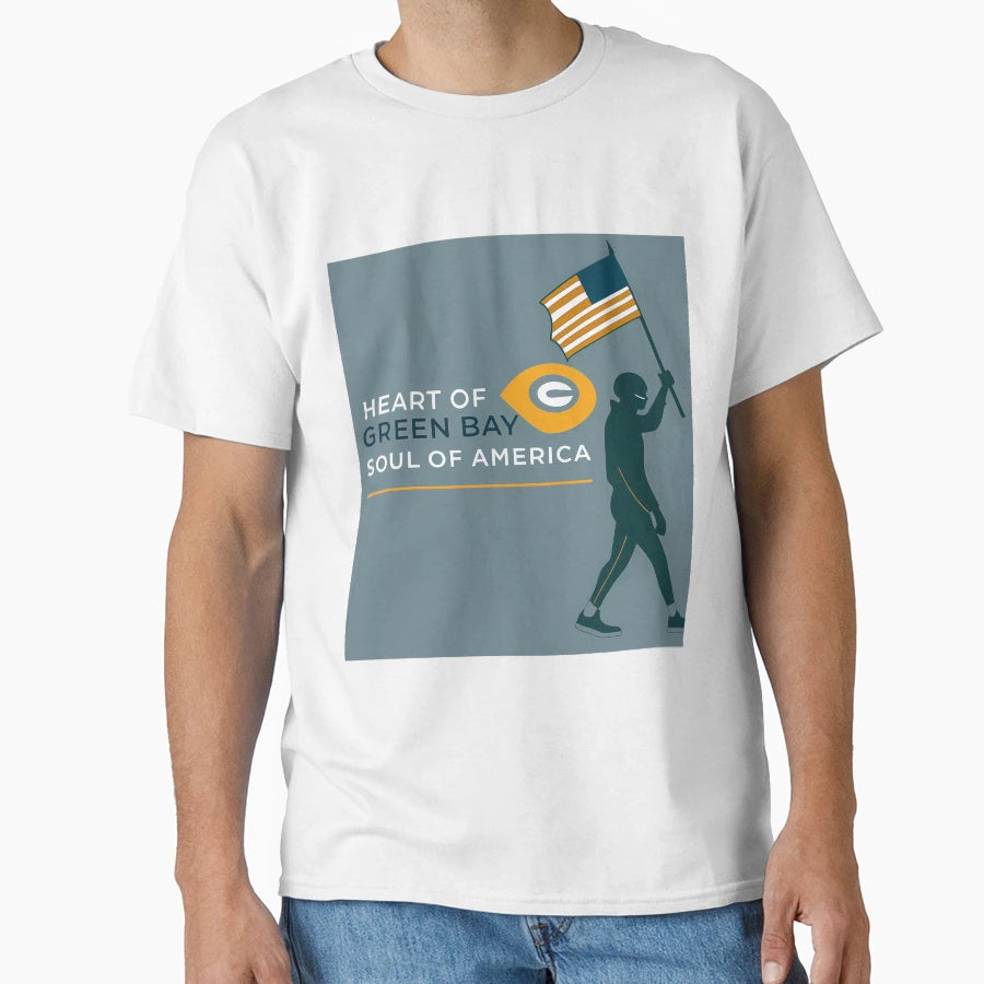 Green Bay Heart Americas Football Soul T-Shirt - Graphic Print Men Women - T-Shirt, Sweatshirt, Hoodie