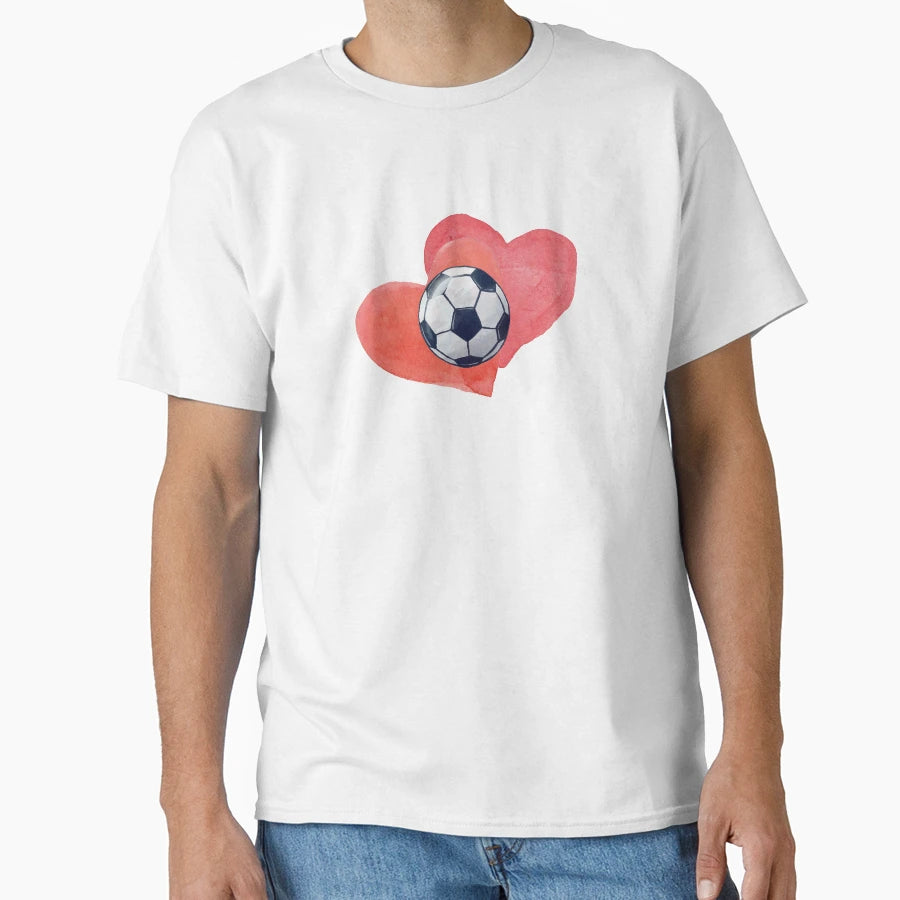 Soccer Watercolor Heart Player T-Shirt - Streetwear Style Men Women - T-Shirt, Sweatshirt, Hoodie
