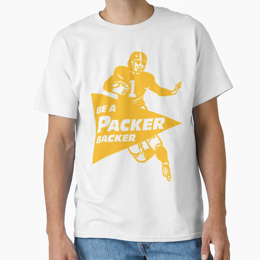 Be Packer Backer Runner Yellow T-Shirt - Minimalist Print for Adults - T-Shirt, Sweatshirt, Hoodie