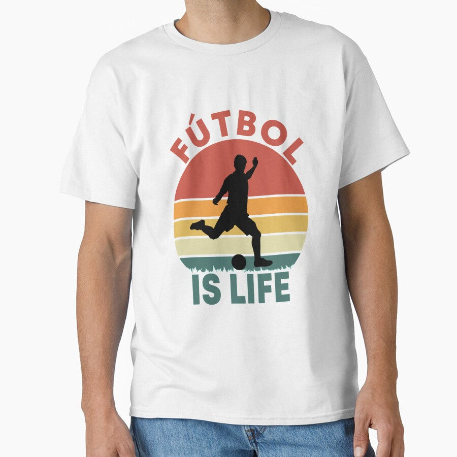 Women Men Futbol Is Life Retro Vintage Cool Gifts by - Adult & Kids T-Shirts, Sweatshirts & Hoodies apparel design preview 1