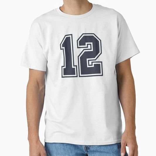 12 Sports Number Twelve T-Shirt - Unique Graphic for Adults - T-Shirt, Sweatshirt, Hoodie