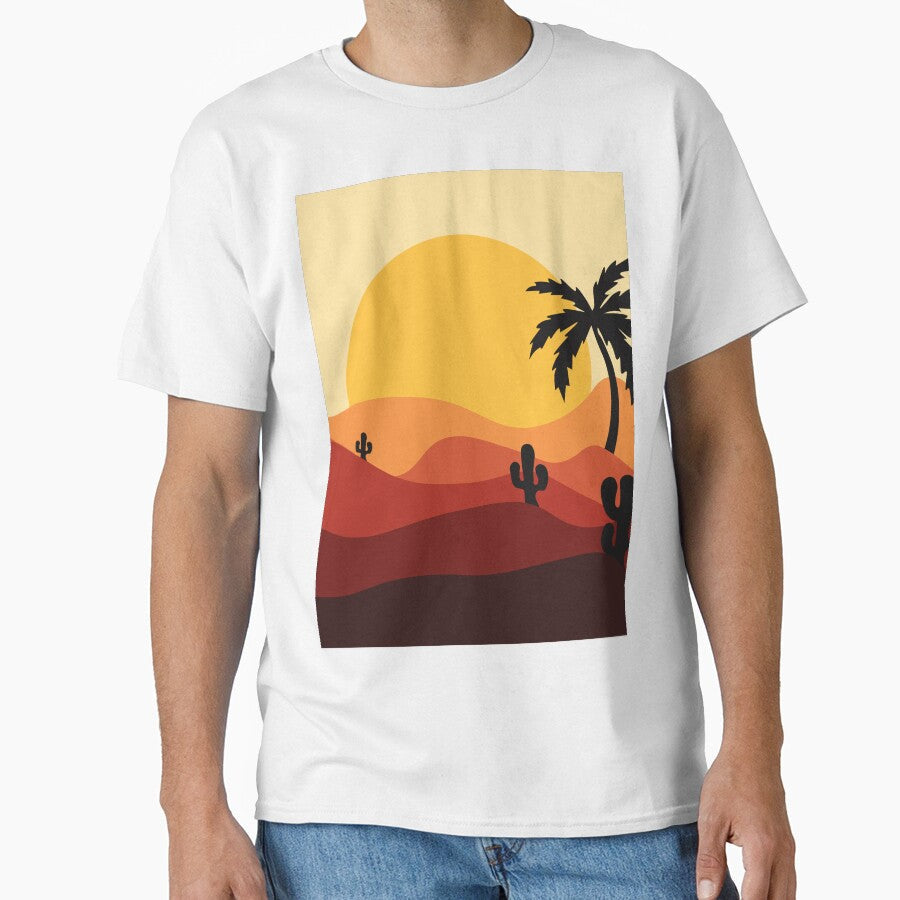 Sunset in the desert with cacti by Tanysha54 - Adult & Kids T-Shirts, Sweatshirts & Hoodies apparel design preview 1