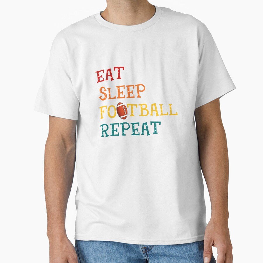 Eat Sleep Football Repeat Lovers by GabrieSketcham - Adult & Kids T-Shirts, Sweatshirts & Hoodies apparel design preview 1