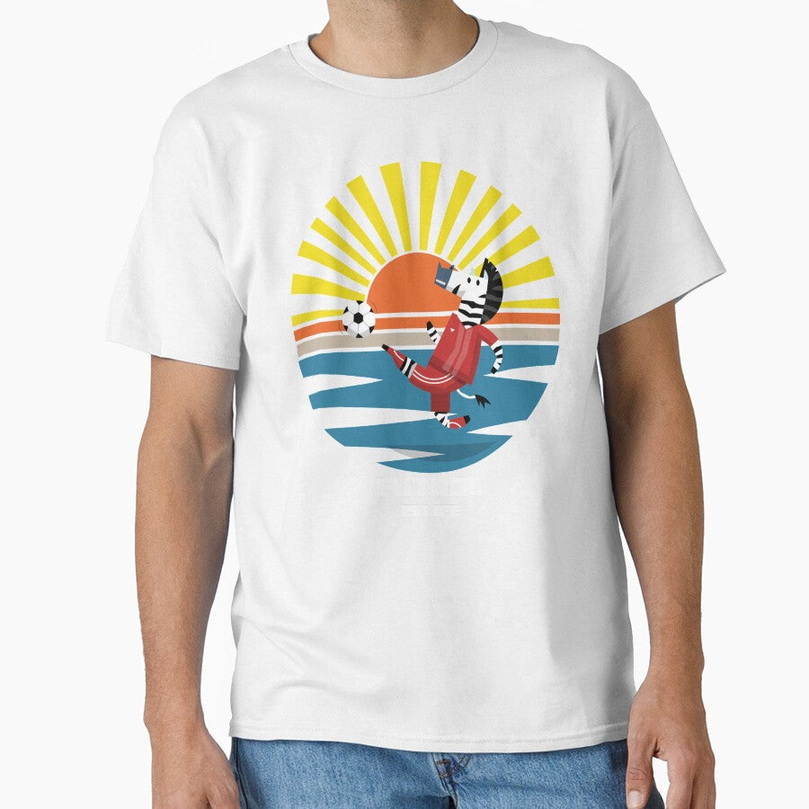 Futbol Is Life Zebra Soccer Super Star by TheWildFlix - Adult & Kids T-Shirts, Sweatshirts & Hoodies apparel design preview 1