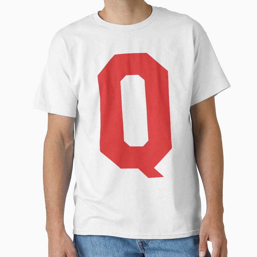 Alphabet Red Q Sports Letter Q T-Shirt - Minimalist Print Unisex - T-Shirt, Sweatshirt, Hoodie