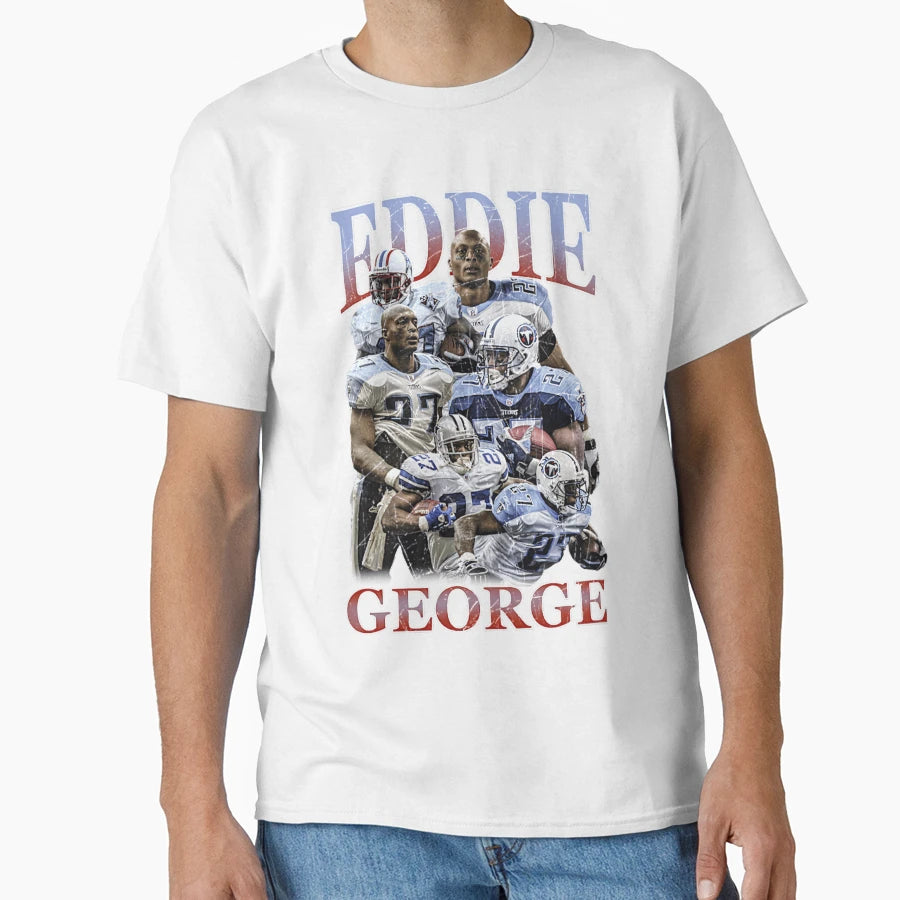 Eddie George Titans Football Collage T-Shirt - Aesthetic Graphic for Adults - T-Shirt, Sweatshirt, Hoodie