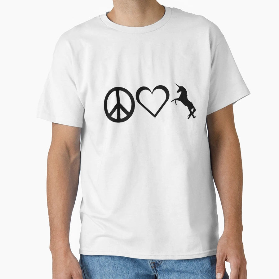 Peace Love And Unicorns T-Shirt - Custom Art Print for Adults - T-Shirt, Sweatshirt, Hoodie