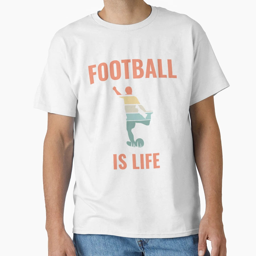 Football Is Life Football T-Shirt - Minimalist Print for Adults - T-Shirt, Sweatshirt, Hoodie