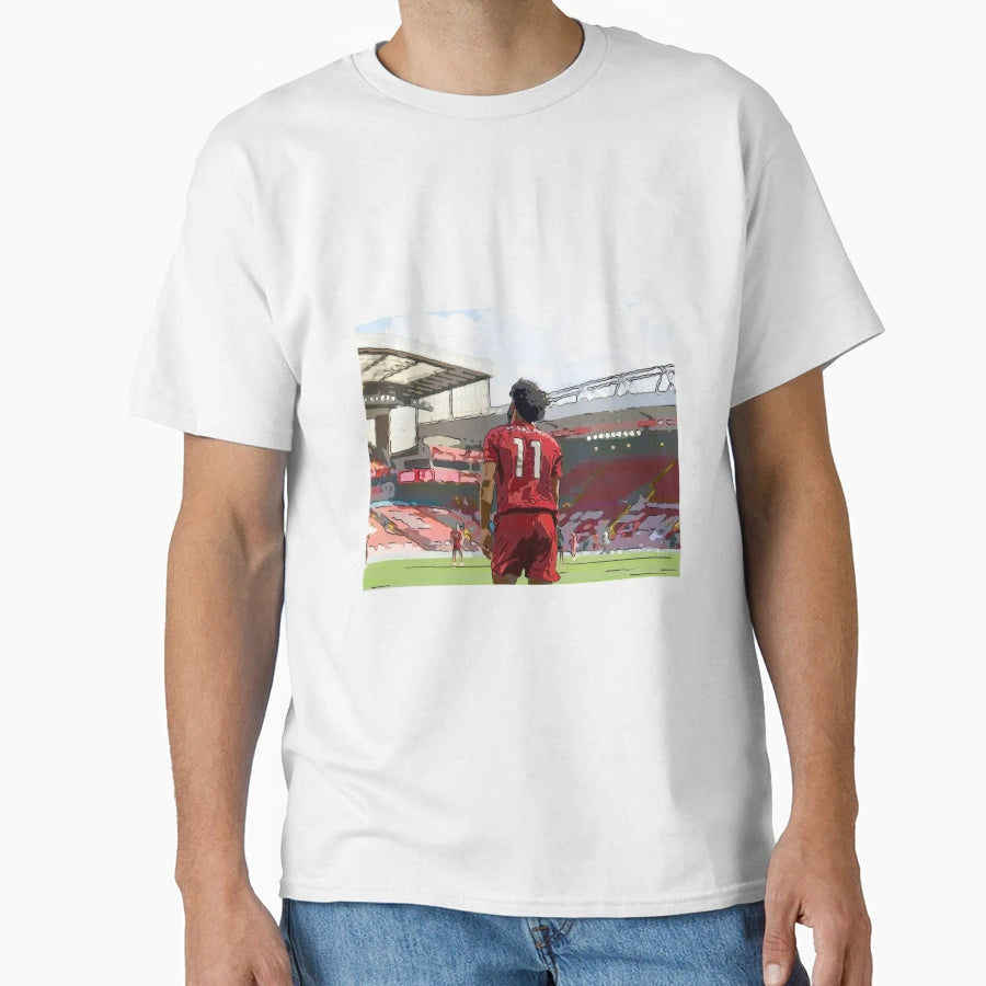 Mohamed Salah Back Turned Art T-Shirt - Aesthetic Graphic Unisex - T-Shirt, Sweatshirt, Hoodie