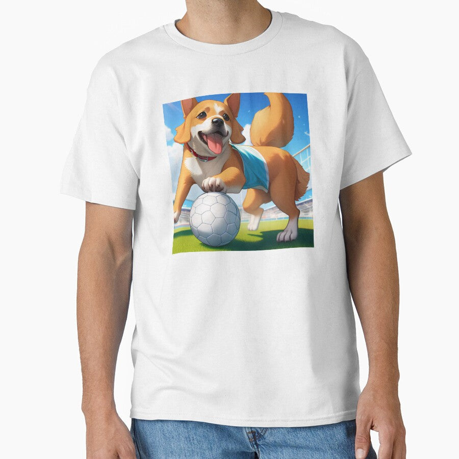 Vintage Sports Soccer Dog by BAYFAIRE - Adult & Kids T-Shirts, Sweatshirts & Hoodies apparel design preview 1