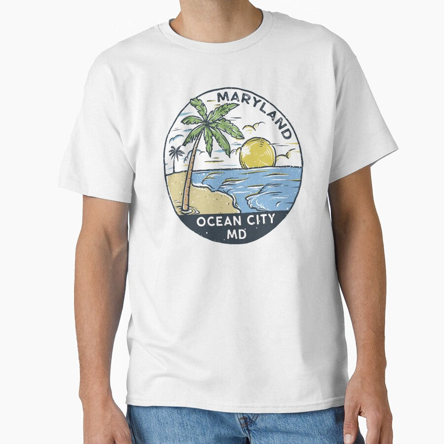 Ocean City Maryland Vintage by KrisSidDesigns - Adult & Kids T-Shirts, Sweatshirts & Hoodies apparel design preview 1