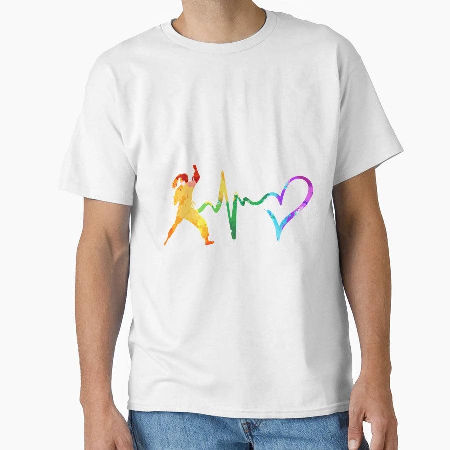 Taekwondo Heartbeat Watercolor Gift T-Shirt - Aesthetic Graphic Unisex - T-Shirt, Sweatshirt, Hoodie