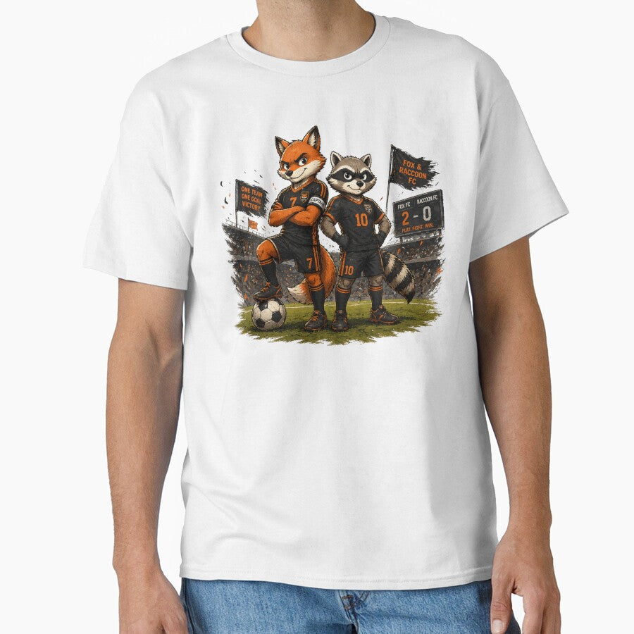 ONE TEAM GOAL Fox Raccoon Soccer Legends by - Adult & Kids T-Shirts, Sweatshirts & Hoodies apparel design preview 1