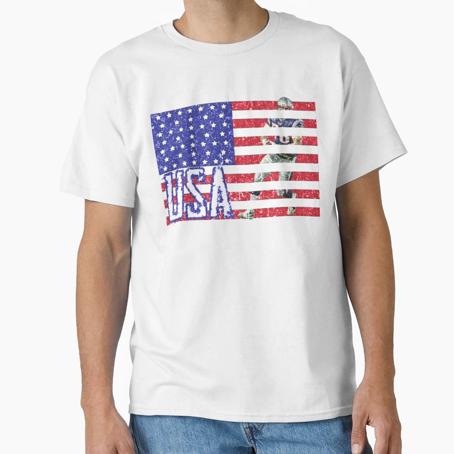 American Flag American Football T-Shirt - Fun Novelty Design for Adults - T-Shirt, Sweatshirt, Hoodie