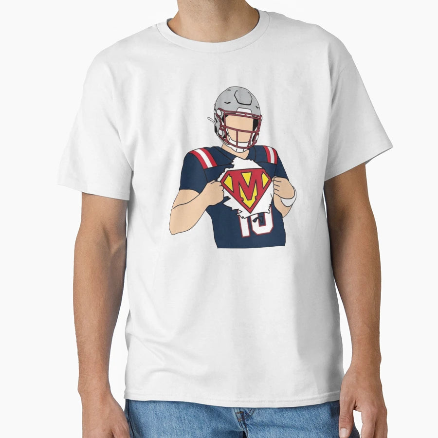 Drake Maye Superman Celebration T-Shirt - Unique Graphic Men Women - T-Shirt, Sweatshirt, Hoodie