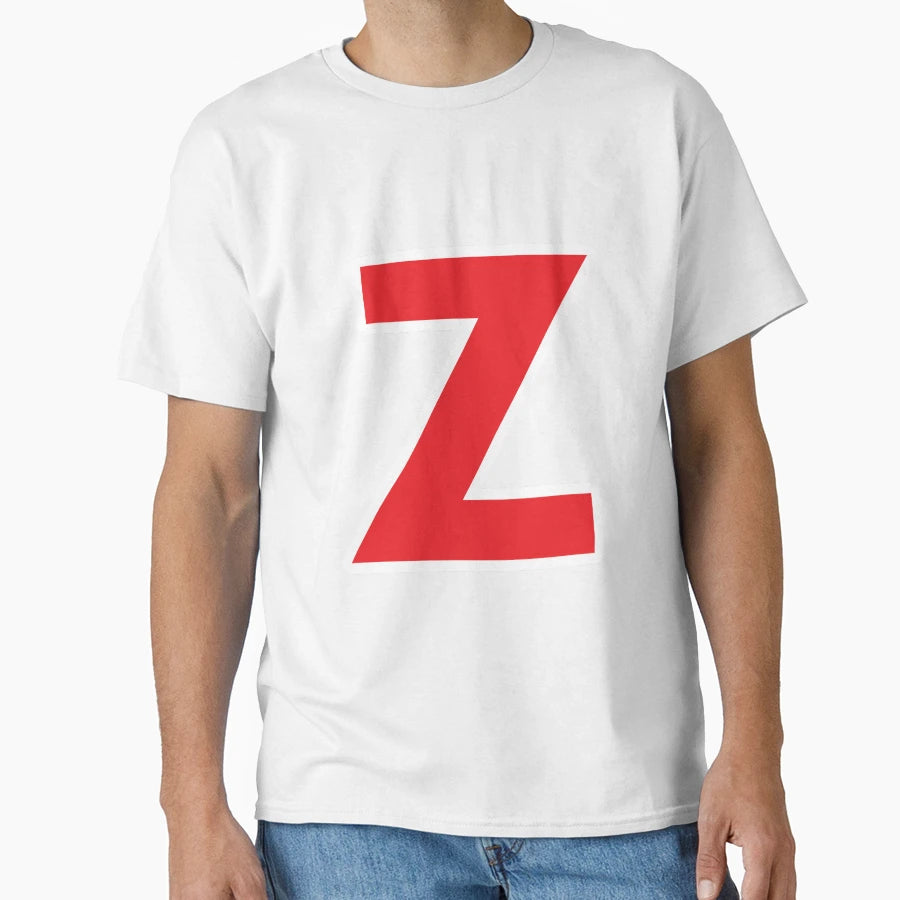 Z Initial Letter Z Red And White T-Shirt - Aesthetic Graphic Men Women - T-Shirt, Sweatshirt, Hoodie