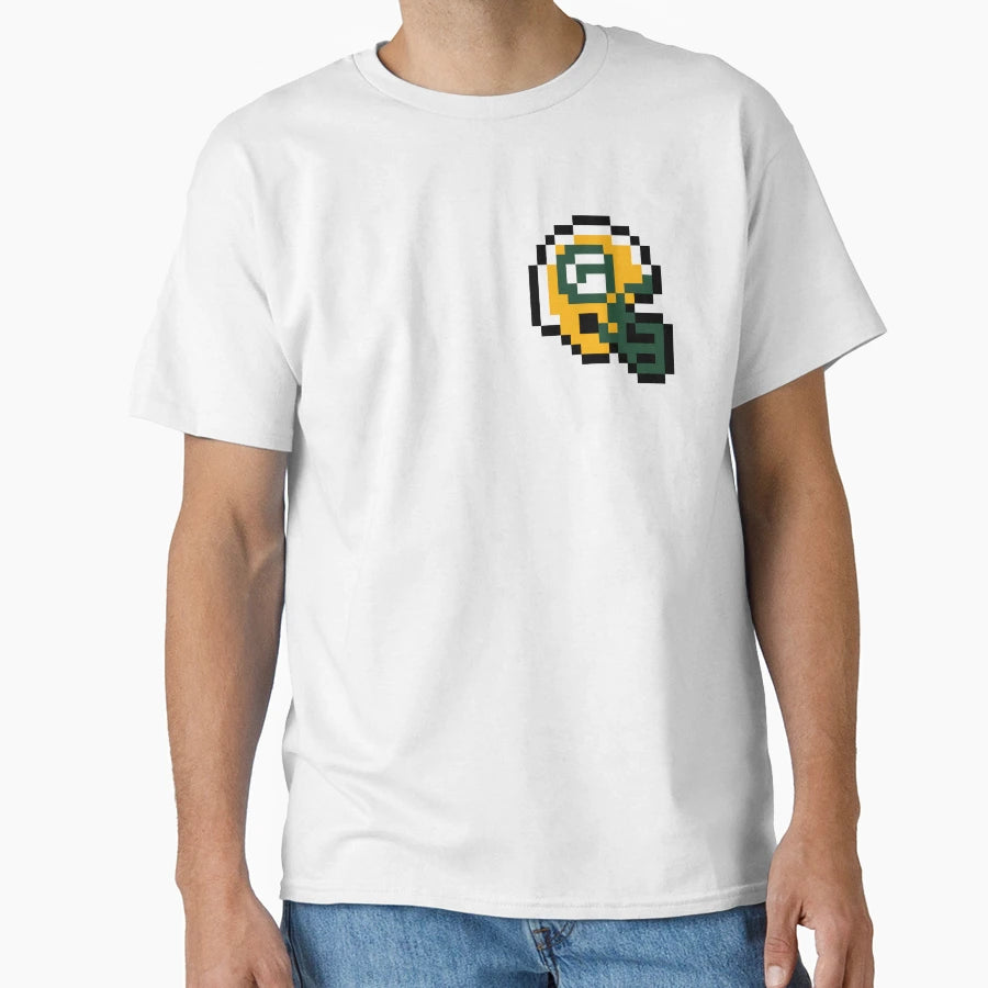 Green Bay 8 Bit Helmet T-Shirt - Aesthetic Graphic for Adults - T-Shirt, Sweatshirt, Hoodie