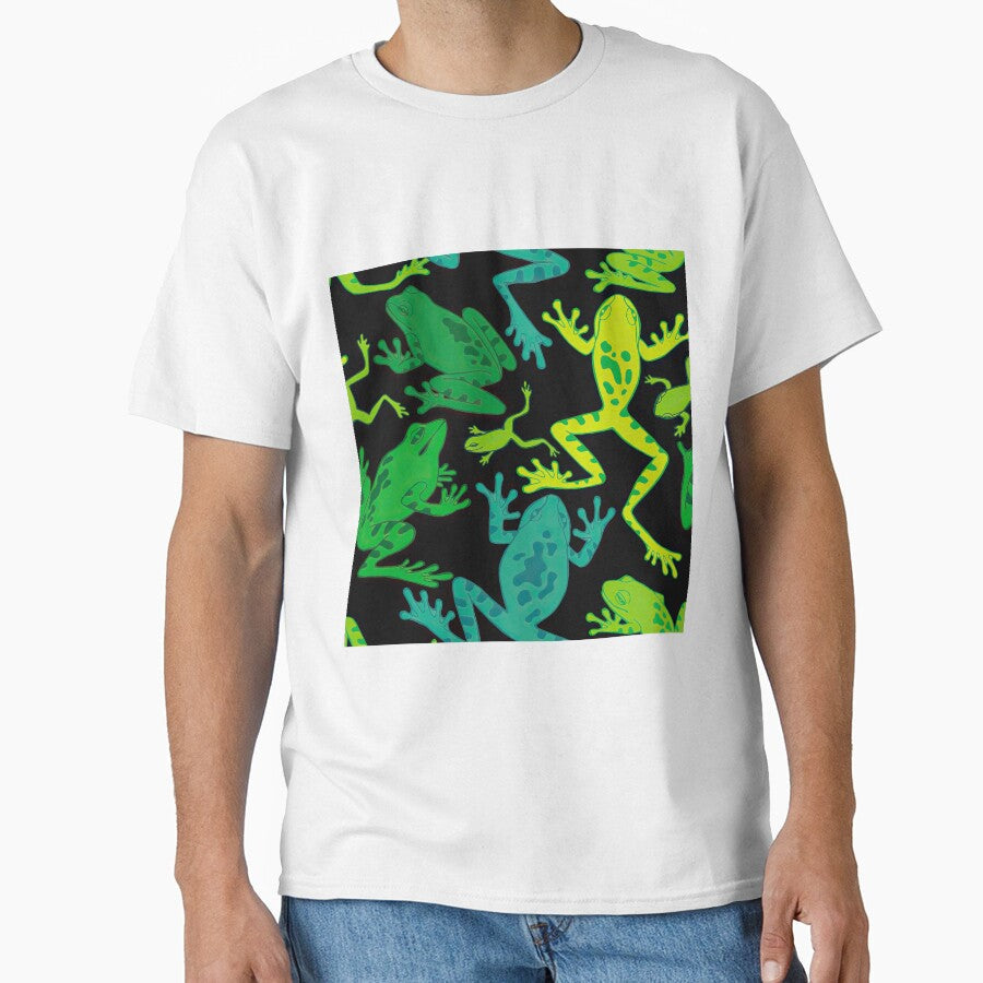 Different Frogs On Black by CatheriLove - Adult & Kids T-Shirts, Sweatshirts & Hoodies apparel design preview 1