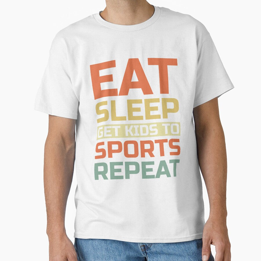 Eat, Sleep, Get Kids To Sports, Repeat by Artifylab - Adult & Kids T-Shirts, Sweatshirts & Hoodies apparel design preview 1