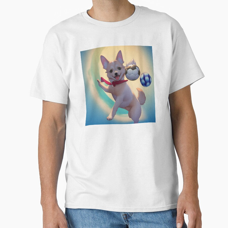 Dog Headbutting Soccer Ball by BAYFAIRE - Adult & Kids T-Shirts, Sweatshirts & Hoodies apparel design preview 1