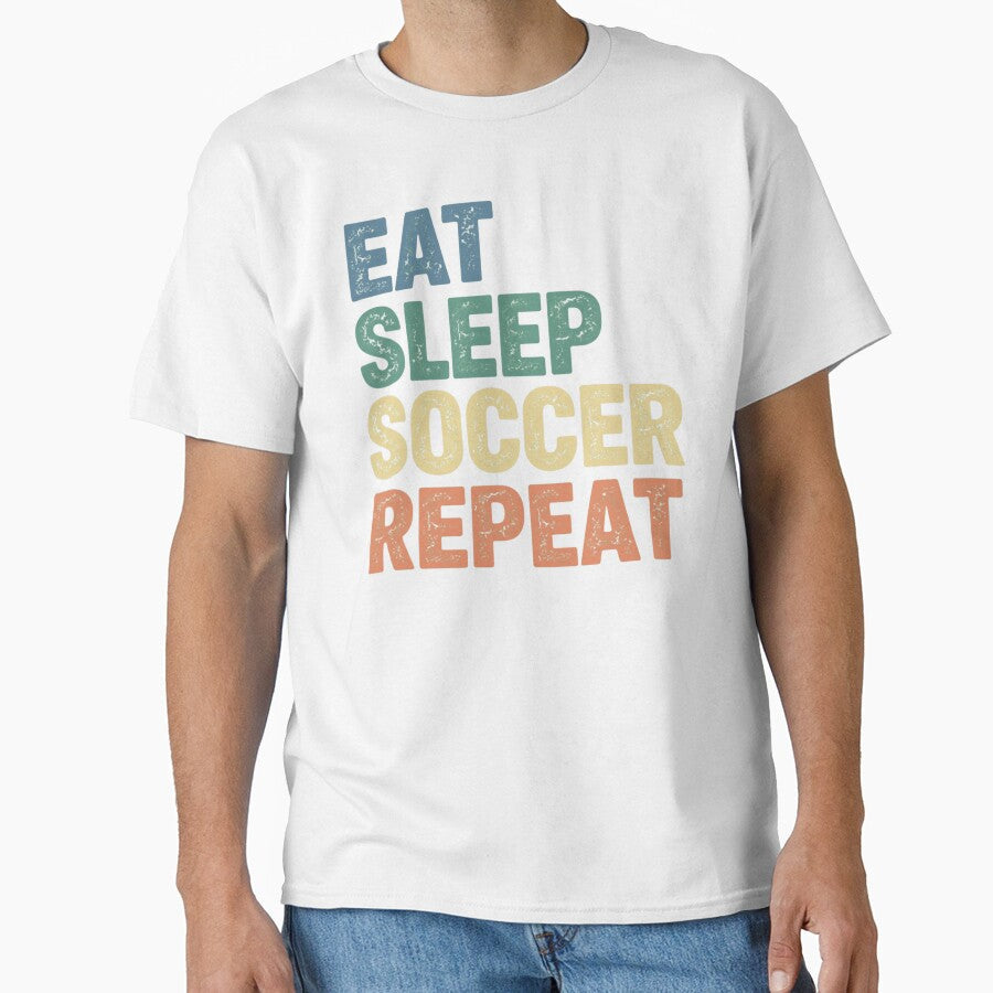 Eat Sleep Soccer Repeat Bold Sports Lifestyle Sticker - Adult & Kids T-Shirts, Sweatshirts & Hoodies apparel design preview 1