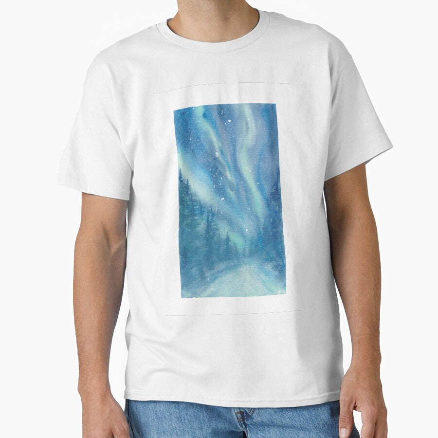Romantic Perseid Shower in the Winter Forest at Night - Adult & Kids T-Shirts, Sweatshirts & Hoodies apparel design preview 1