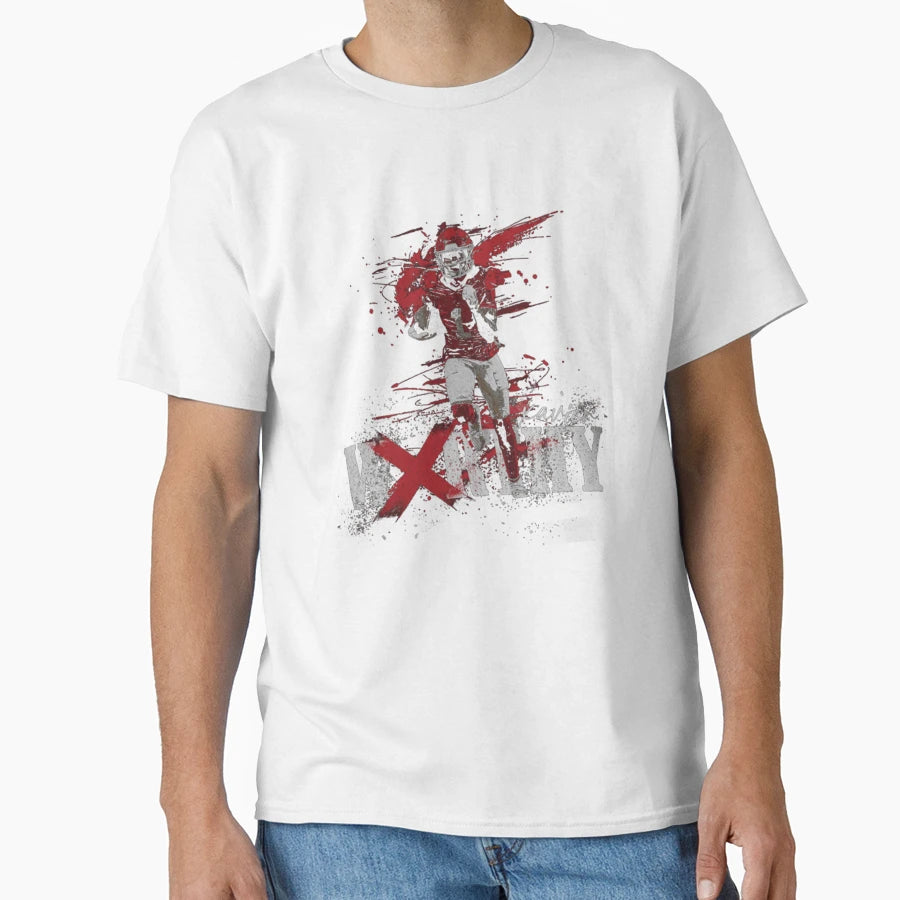 Red Football Player Xavier Worthy Running T-Shirt - Unique Graphic Unisex - T-Shirt, Sweatshirt, Hoodie
