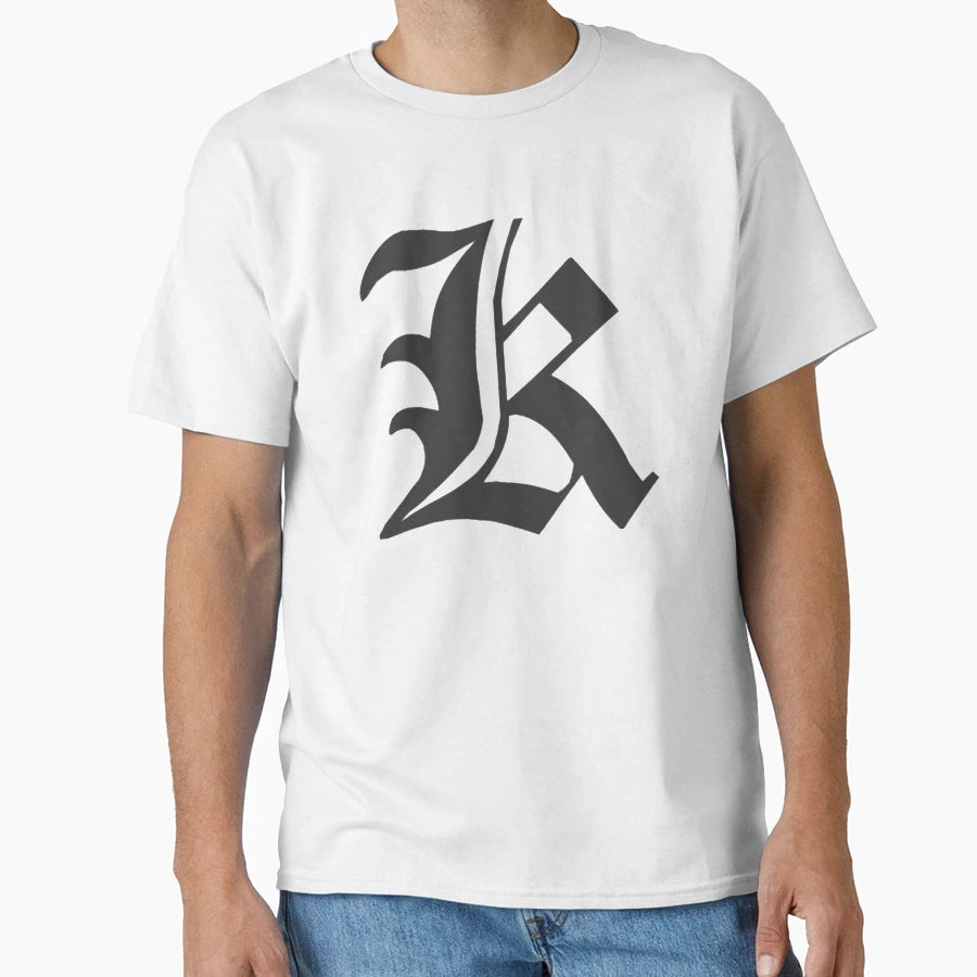 K Old English Lettering K T-Shirt - Trendy Graphic for Adults - T-Shirt, Sweatshirt, Hoodie