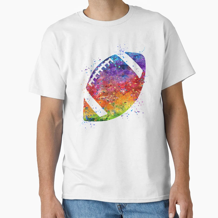 American Football Ball Colorful T-Shirt - Custom Art Print for Adults - T-Shirt, Sweatshirt, Hoodie