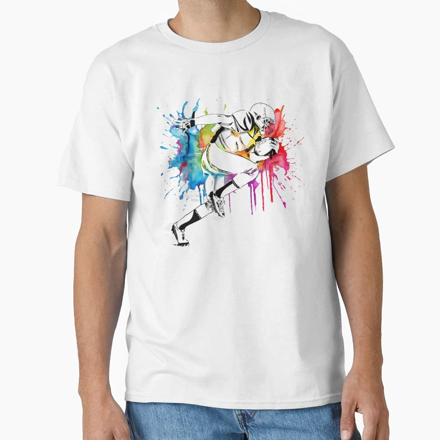 American Football Player Paint T-Shirt - Streetwear Style for Adults - T-Shirt, Sweatshirt, Hoodie