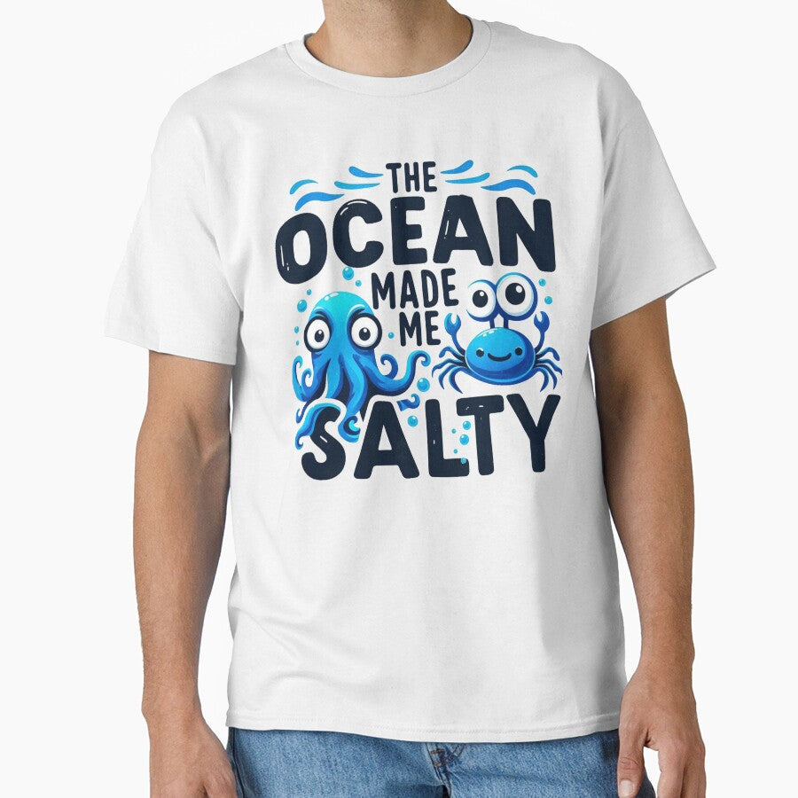 The Ocean Made Me Salty Animals by maximinano100k - Adult & Kids T-Shirts, Sweatshirts & Hoodies apparel design preview 1