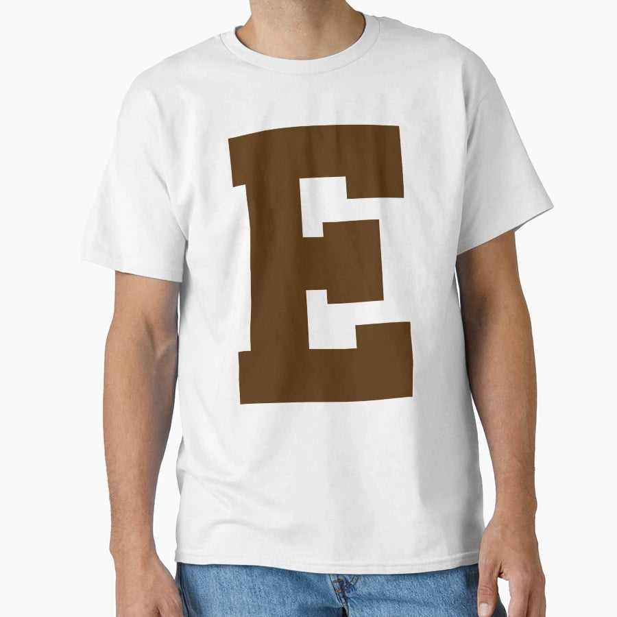 Alphabet Brown E Sports Letter E T-Shirt - Novelty Apparel Unisex - T-Shirt, Sweatshirt, Hoodie