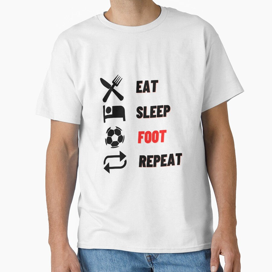 Eat sleep foot repeat by ProShirtDesign - Adult & Kids T-Shirts, Sweatshirts & Hoodies apparel design preview 1