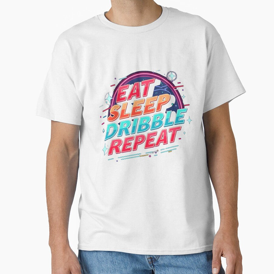 Multi Colored Funny Soccer Eat Sleep Dribble Repeat - Adult & Kids T-Shirts, Sweatshirts & Hoodies apparel design preview 1