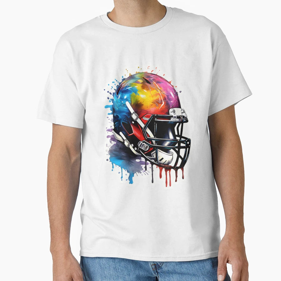 Football Helmet T-Shirt - Custom Art Print Men Women - T-Shirt, Sweatshirt, Hoodie