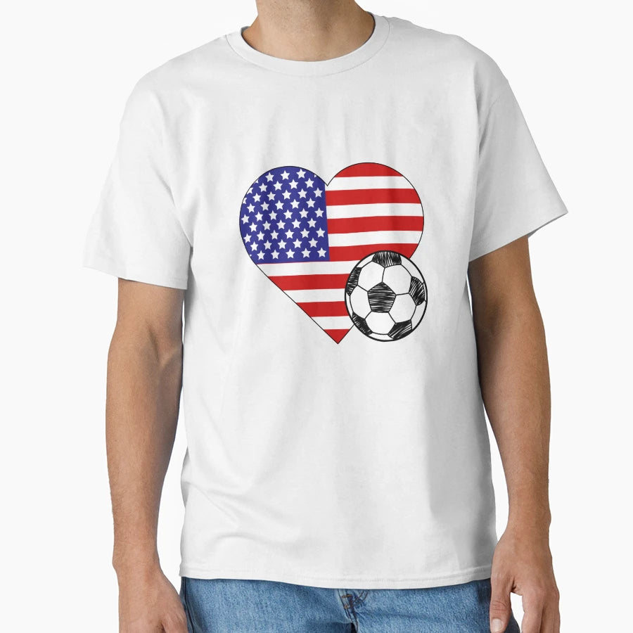 United States Soccer Heart T-Shirt - Fun Novelty Design Men Women - T-Shirt, Sweatshirt, Hoodie