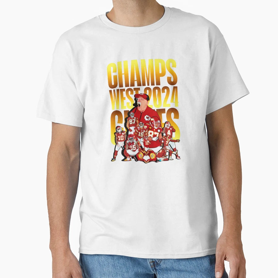 Kansas City Chiefs Champions 2024 T-Shirt - Custom Art Print Men Women - T-Shirt, Sweatshirt, Hoodie