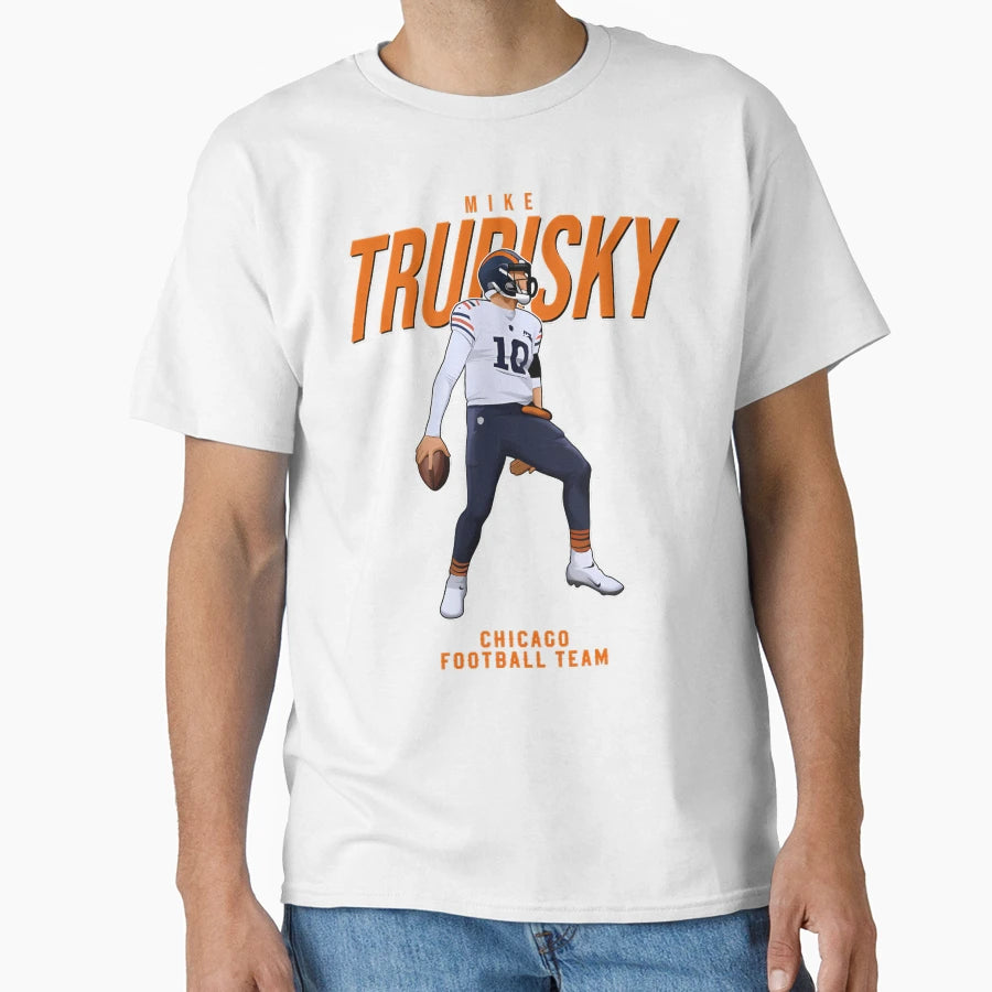 Mitchell Trubisky 10 Chicago Football T-Shirt - Novelty Apparel for Adults - T-Shirt, Sweatshirt, Hoodie