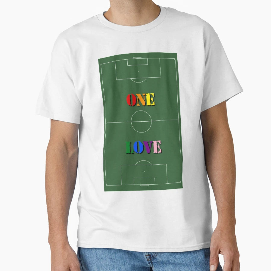 One Love Lgbtq Football Soccer Pitch T-Shirt - Graphic Print Unisex - T-Shirt, Sweatshirt, Hoodie