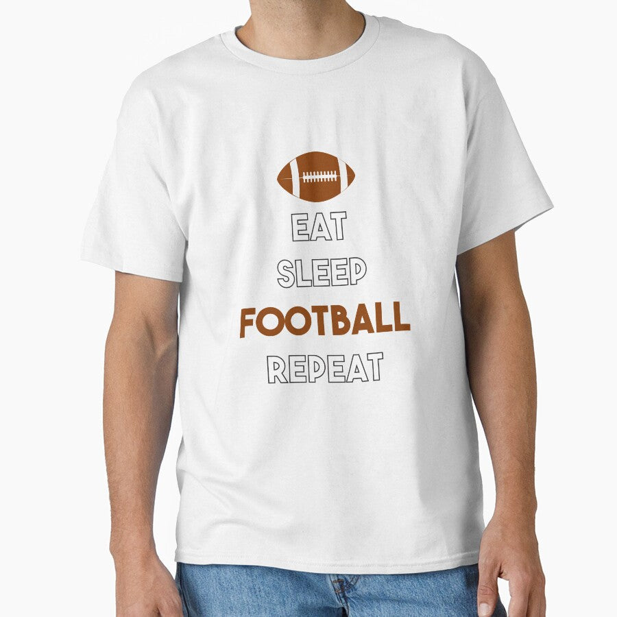 Eat Sleep Football Repeat by JoyfulGate - Adult & Kids T-Shirts, Sweatshirts & Hoodies apparel design preview 1