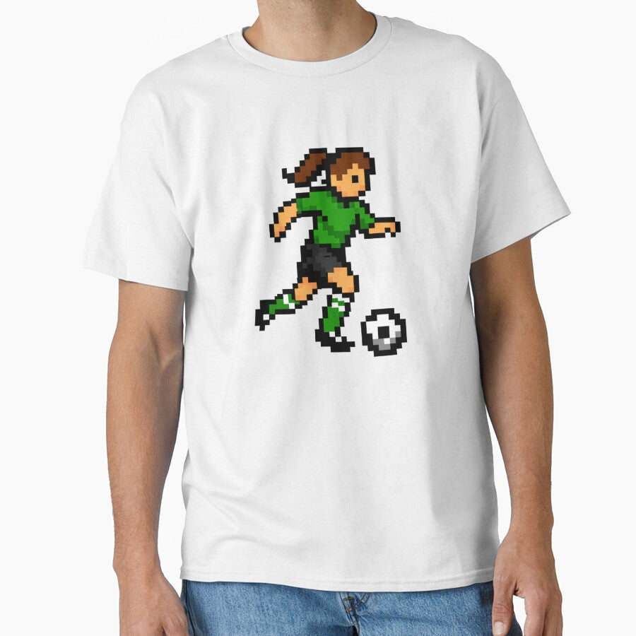Pixel Soccer Players Dribbling Trio Retro 8-Bit - Adult & Kids T-Shirts, Sweatshirts & Hoodies apparel design preview 1