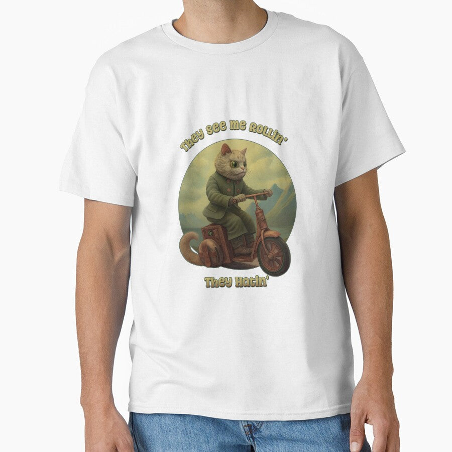 They See Me Rollin', Hatin' Funny Tabby Cat by - Adult & Kids T-Shirts, Sweatshirts & Hoodies apparel design preview 1