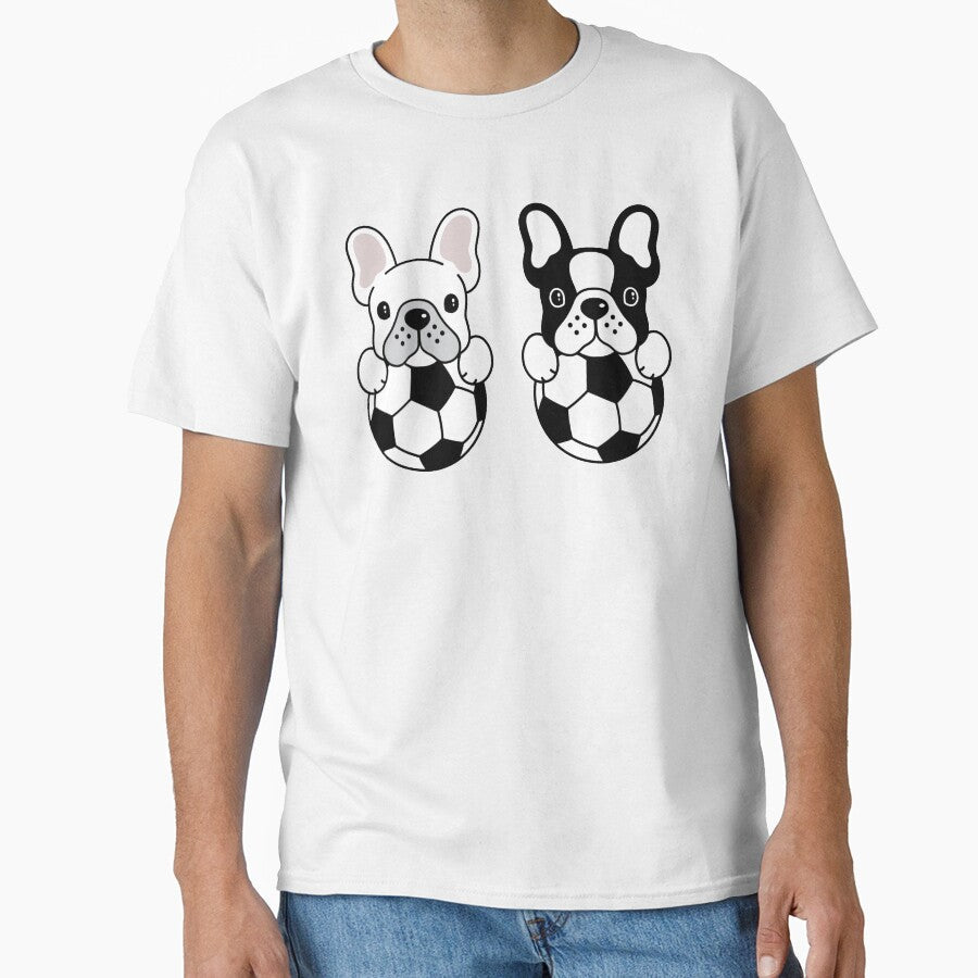 French Bulldog Football Soccer by givemedogs - Adult & Kids T-Shirts, Sweatshirts & Hoodies apparel design preview 1
